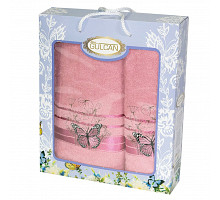 Набор Gulcan Cotton 2' 50х90/70х140 (Бабочка-розовый)